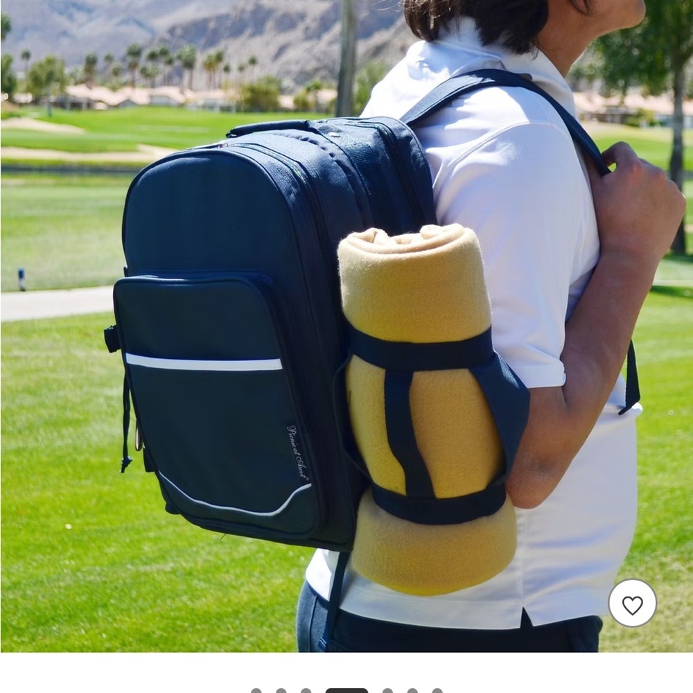 Elegant Blue Backpack with Bottle Holder